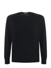 Paolo Pecora Black Sweatshirt With Classic Crew Neckline In Black