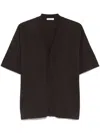 Paolo Pecora Cotton Short-sleeve Cardigan In Brown