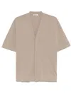 Paolo Pecora Cotton Short-sleeve Cardigan In Neutral