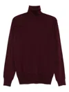 Paolo Pecora Turtleneck Wool Sweater In Purple