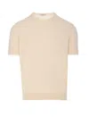 Paolo Pecora Beige Short Sleeves Sweater In White