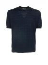 Paolo Pecora Blue Cotton And Silk T-shirt In Blu