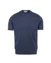 Paolo Pecora T-shirt In Maglia Fine Blu Navy In 6685