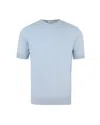 Paolo Pecora T-shirt In Maglia Fine Celeste In 6492
