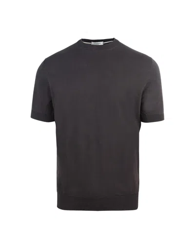 Paolo Pecora T-shirt In Maglia Fine Marrone In 2230
