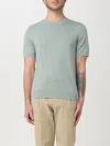 Paolo Pecora Crew Neck Sweater In Silk And Cotton In Green