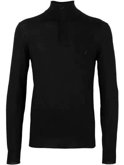 Paolo Pecora High Neck Polo Shirt In Black