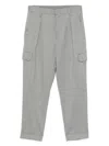 Paolo Pecora Tailored Cropped Trousers With Elastic Waistband In Burgundy