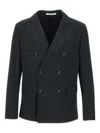 Paolo Pecora Tailored Double-breasted Jacket With Notched Lapels In Black