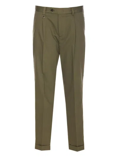 Paolo Pecora Tailored Green Trousers With Classic Waistband