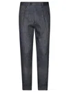 Paolo Pecora Tailored Grey Linen-blend Trousers With Pleats In Gray