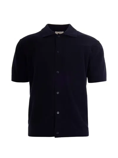 Paolo Pecora Textured Button Polo Shirt In Black