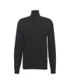 Paolo Pecora Textured High Collar Knit Sweater In Black