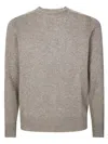Paolo Pecora Textured Knit Sweater With Ribbed Hem In Brown