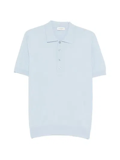 Paolo Pecora Textured Polo Shirt In Blue