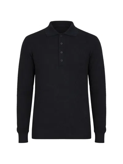 Paolo Pecora Textured Polo Shirt In Blue