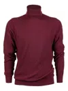 Paolo Pecora Textured Roll-neck Sweater In Burgundy