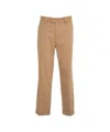 Paolo Pecora Timeless Brown Chino Pants With Cuffed Hem And Straight Leg In Multi