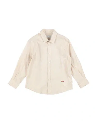Paolo Pecora Babies'  Toddler Boy Shirt Beige Size 6 Linen, Cotton In Neutral