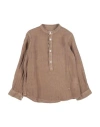 Paolo Pecora Toddler Boy Shirt Khaki Size 6 Linen In Beige