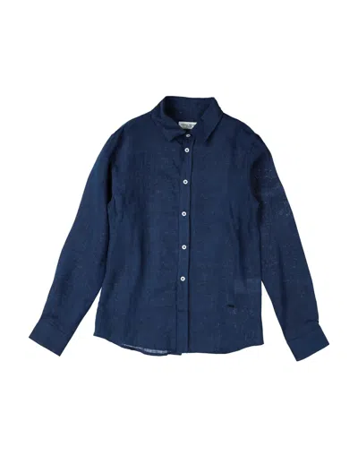 Paolo Pecora Babies'  Shirts In Midnight Blue