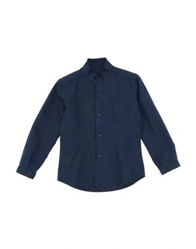 Paolo Pecora Babies'  Toddler Boy Shirt Navy Blue Size 5 Linen, Cotton