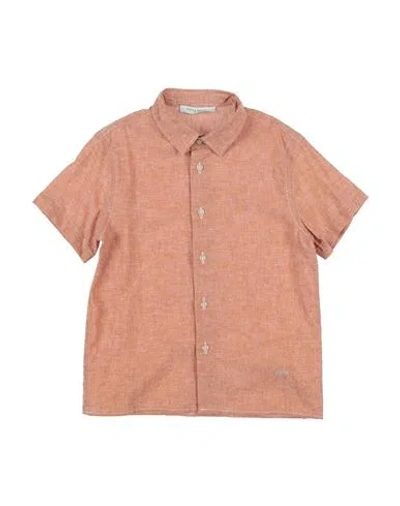 Paolo Pecora Babies'  Toddler Boy Shirt Rust Size 4 Linen, Cotton In Pink