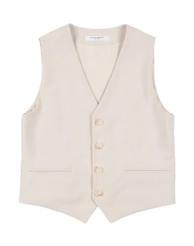 Paolo Pecora Babies'  Toddler Boy Tailored Vest Beige Size 4 Polyamide, Viscose, Elastane