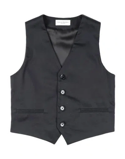 Paolo Pecora Babies'  Toddler Boy Tailored Vest Black Size 6 Cotton, Elastane