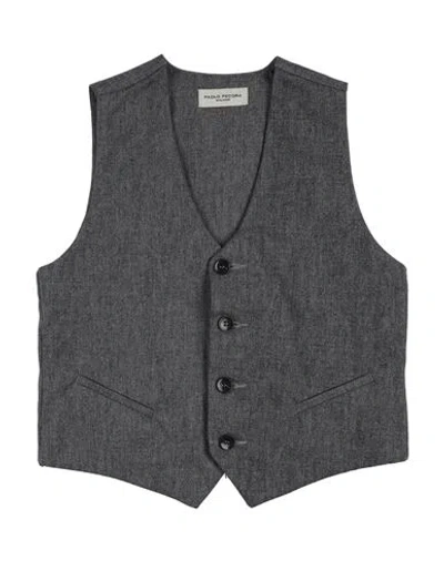 Paolo Pecora Babies'  Toddler Boy Tailored Vest Lead Size 4 Polyester, Cotton, Viscose, Elastane In Grey