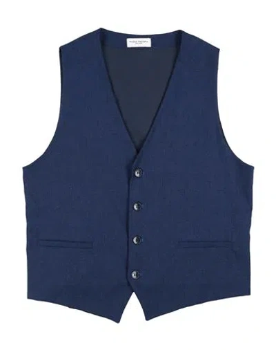 Paolo Pecora Babies'  Toddler Boy Tailored Vest Midnight Blue Size 6 Polyester, Viscose, Polyamide, Elastane