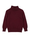 Paolo Pecora Babies'  Toddler Boy Turtleneck Plum Size 4 Viscose, Nylon, Cotton, Wool, Cashmere In Burgundy