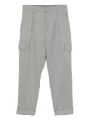 Paolo Pecora Tailored Cropped Trousers With Elastic Waistband In Burgundy