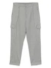 Paolo Pecora Tailored Cropped Trousers With Elastic Waistband In Burgundy