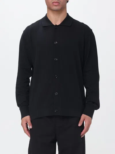 Paolo Pecora Contrast-stitch Long-sleeve Shirt In Black