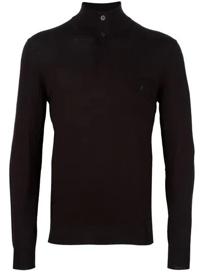 Paolo Pecora Turtleneck Fine Knit Jumper In Brown