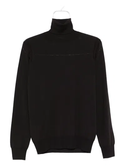 Paolo Pecora Turtleneck Wool Sweater In Black