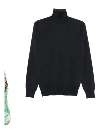 Paolo Pecora Turtleneck Wool Sweater In Black