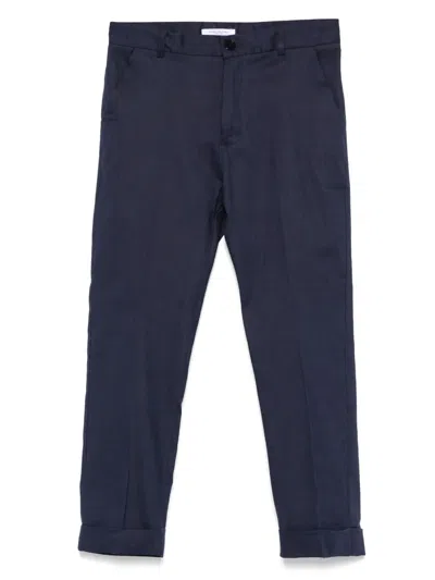 Paolo Pecora Kids' Twill Trousers In Blue