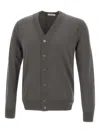 Paolo Pecora V-neck Button-up Cardigan In Gray