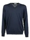 Paolo Pecora V-neck Long-sleeve Sweater In Blue
