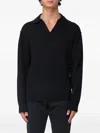 Paolo Pecora V-neck Long-sleeves Pullover In Black