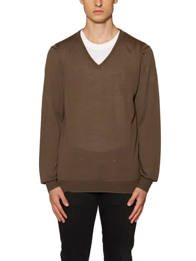 Paolo Pecora V Neck Merino Wool Knit Sweater