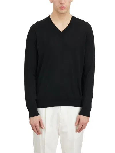 Paolo Pecora V-neck Sweater In Silk And Cotton
