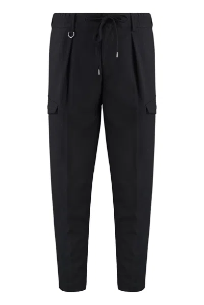 Paolo Pecora Drawstring Straight-leg Trousers In Black