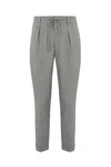 Paolo Pecora Viscose Blend Pleated Trousers In Grigio Chiaro Melange
