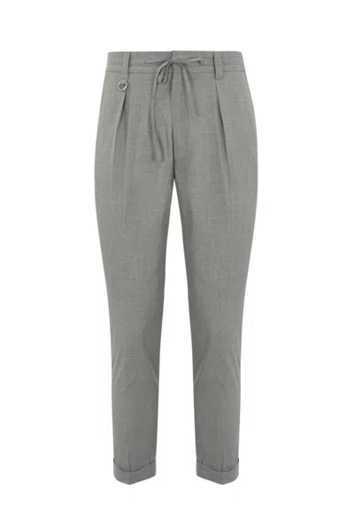 Paolo Pecora Viscose Blend Pleated Trousers In Gray