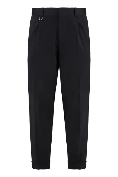 Paolo Pecora Viscose Blend Trousers In Black