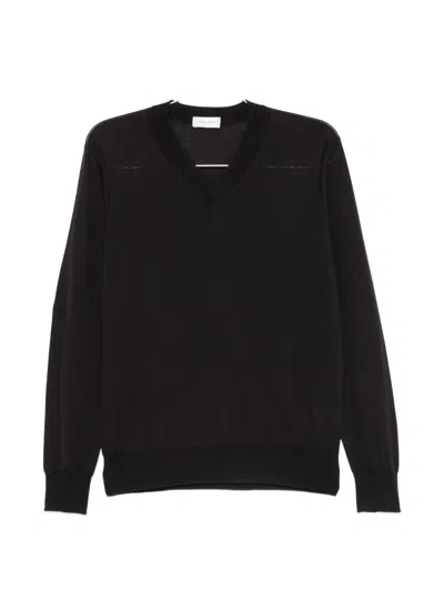 Paolo Pecora V-neck Sweater In Black
