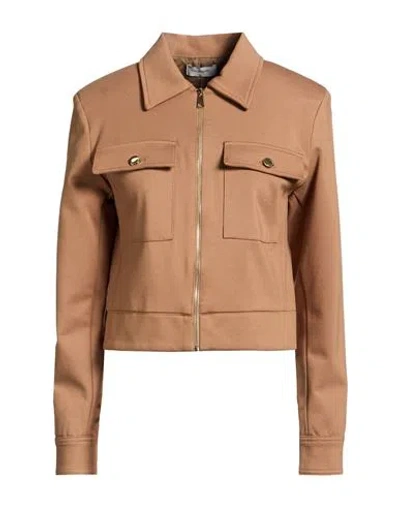 Paolo Pecora Woman Jacket Camel Size 4 Viscose, Polyamide, Elastane In Brown